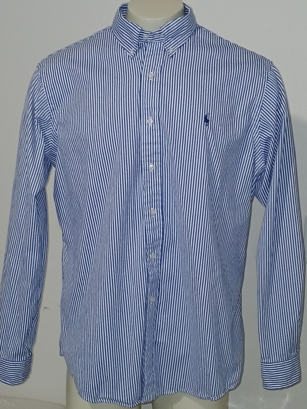 Ralph Lauren Mens Custom Fit Cotton Button-Down Long Sleeve Shirt XL